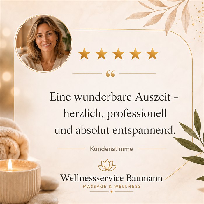 5-Sterne Google-Bewertung für Wellnessservice Baumann in Aalen