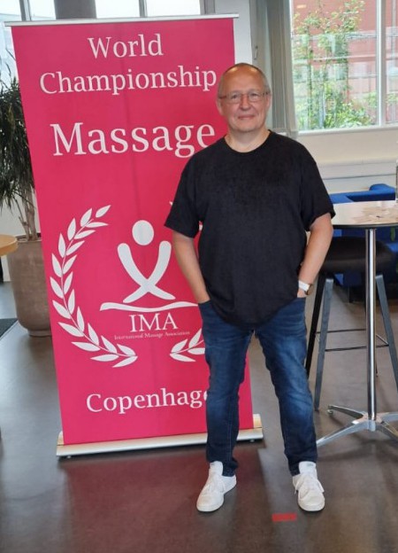 Peter Baumann bei der Massage-Weltmeisterschaft 2022 in Kopenhagen